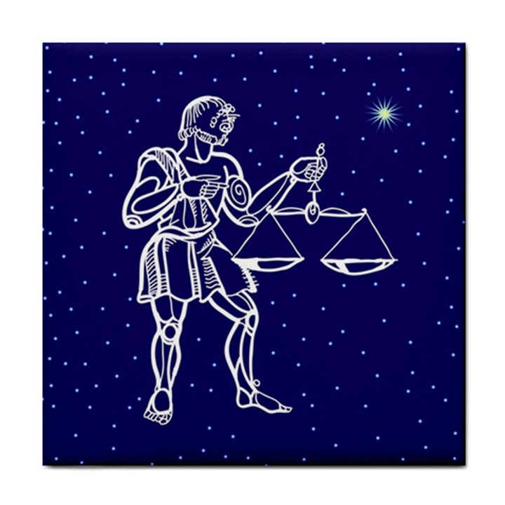 Libra Zodiac Star Tile Coasters