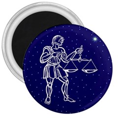 Libra Zodiac Star 3  Magnets by Mariart