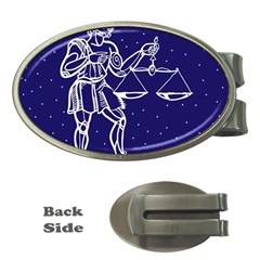 Libra Zodiac Star Money Clips (oval)  by Mariart