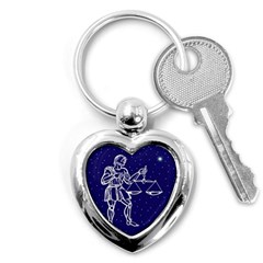 Libra Zodiac Star Key Chains (heart)  by Mariart