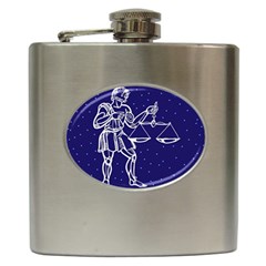 Libra Zodiac Star Hip Flask (6 Oz) by Mariart