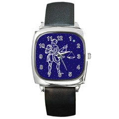 Libra Zodiac Star Square Metal Watch by Mariart