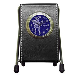 Libra Zodiac Star Pen Holder Desk Clocks by Mariart