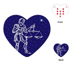 Libra Zodiac Star Playing Cards (heart)  by Mariart