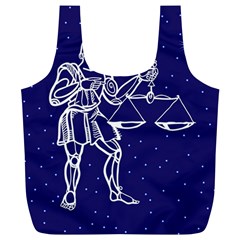 Libra Zodiac Star Full Print Recycle Bags (l)  by Mariart