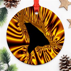 Hole Gold Black Space Ornament (round)