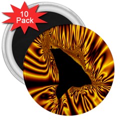 Hole Gold Black Space 3  Magnets (10 Pack)  by Mariart