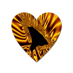 Hole Gold Black Space Heart Magnet by Mariart