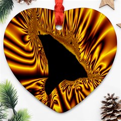 Hole Gold Black Space Heart Ornament (two Sides) by Mariart