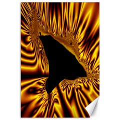 Hole Gold Black Space Canvas 12  X 18   by Mariart