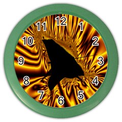 Hole Gold Black Space Color Wall Clocks by Mariart