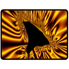 Hole Gold Black Space Fleece Blanket (large)  by Mariart