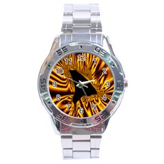 Hole Gold Black Space Stainless Steel Analogue Watch by Mariart