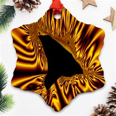 Hole Gold Black Space Ornament (snowflake) by Mariart