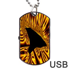 Hole Gold Black Space Dog Tag Usb Flash (one Side) by Mariart