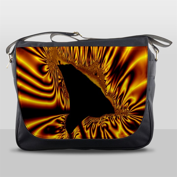 Hole Gold Black Space Messenger Bags