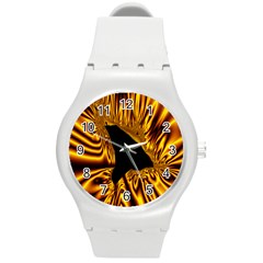 Hole Gold Black Space Round Plastic Sport Watch (m) by Mariart