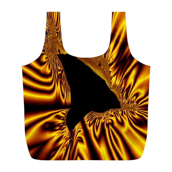 Hole Gold Black Space Full Print Recycle Bags (L) 