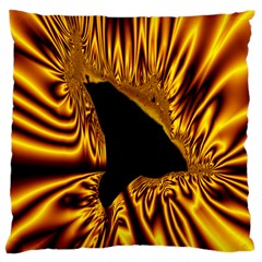 Hole Gold Black Space Large Flano Cushion Case (one Side) by Mariart