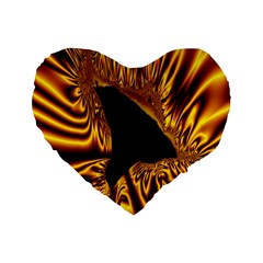 Hole Gold Black Space Standard 16  Premium Flano Heart Shape Cushions by Mariart