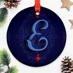 Marquis Love Dope Lettering Blue Red Alphabet E Ornament (round) by Mariart