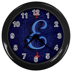 Marquis Love Dope Lettering Blue Red Alphabet E Wall Clocks (black) by Mariart