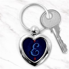 Marquis Love Dope Lettering Blue Red Alphabet E Key Chains (heart)  by Mariart