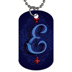 Marquis Love Dope Lettering Blue Red Alphabet E Dog Tag (one Side) by Mariart