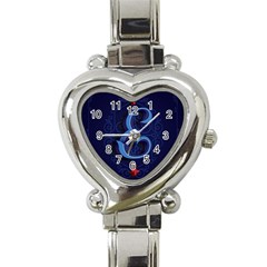 Marquis Love Dope Lettering Blue Red Alphabet E Heart Italian Charm Watch by Mariart