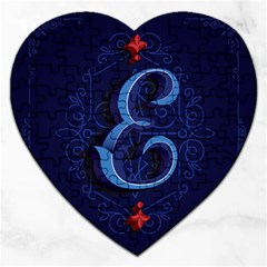 Marquis Love Dope Lettering Blue Red Alphabet E Jigsaw Puzzle (heart) by Mariart