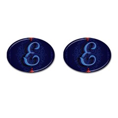 Marquis Love Dope Lettering Blue Red Alphabet E Cufflinks (oval) by Mariart