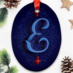 Marquis Love Dope Lettering Blue Red Alphabet E Oval Ornament (two Sides) by Mariart