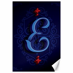 Marquis Love Dope Lettering Blue Red Alphabet E Canvas 12  X 18  