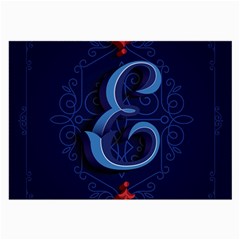 Marquis Love Dope Lettering Blue Red Alphabet E Large Glasses Cloth (2-side) by Mariart