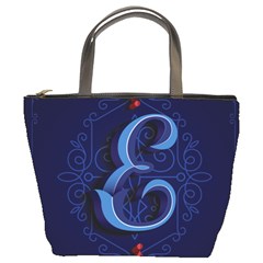 Marquis Love Dope Lettering Blue Red Alphabet E Bucket Bags by Mariart