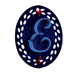 Marquis Love Dope Lettering Blue Red Alphabet E Ornament (oval Filigree)