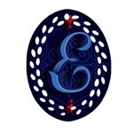 Marquis Love Dope Lettering Blue Red Alphabet E Ornament (Oval Filigree) Front