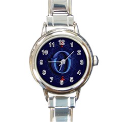 Marquis Love Dope Lettering Blue Red Alphabet O Round Italian Charm Watch by Mariart