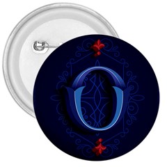 Marquis Love Dope Lettering Blue Red Alphabet O 3  Buttons by Mariart