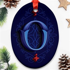 Marquis Love Dope Lettering Blue Red Alphabet O Ornament (oval) by Mariart