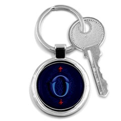 Marquis Love Dope Lettering Blue Red Alphabet O Key Chains (round)  by Mariart