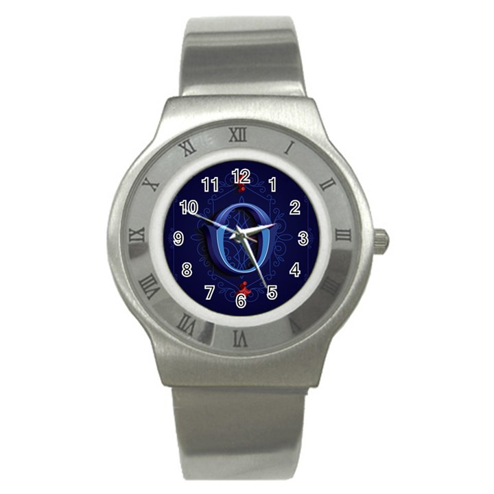 Marquis Love Dope Lettering Blue Red Alphabet O Stainless Steel Watch