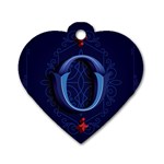 Marquis Love Dope Lettering Blue Red Alphabet O Dog Tag Heart (One Side) Front