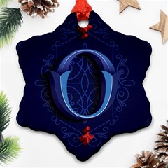 Marquis Love Dope Lettering Blue Red Alphabet O Snowflake Ornament (two Sides)