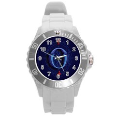 Marquis Love Dope Lettering Blue Red Alphabet O Round Plastic Sport Watch (l) by Mariart