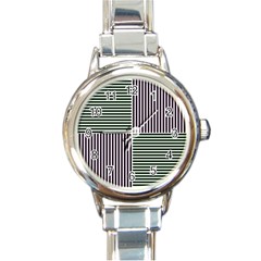 Mccollough Test Image Colour Effec Line Round Italian Charm Watch by Mariart