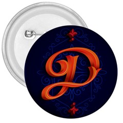 Marquis Love Dope Lettering Blue Red Orange Alphabet P 3  Buttons by Mariart