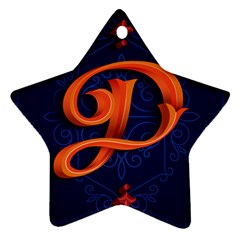 Marquis Love Dope Lettering Blue Red Orange Alphabet P Ornament (star) by Mariart