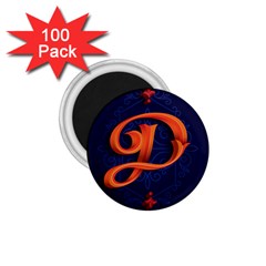 Marquis Love Dope Lettering Blue Red Orange Alphabet P 1 75  Magnets (100 Pack) 