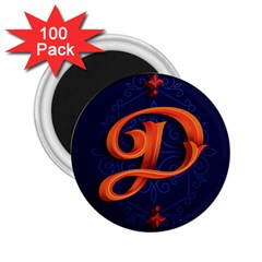 Marquis Love Dope Lettering Blue Red Orange Alphabet P 2 25  Magnets (100 Pack)  by Mariart